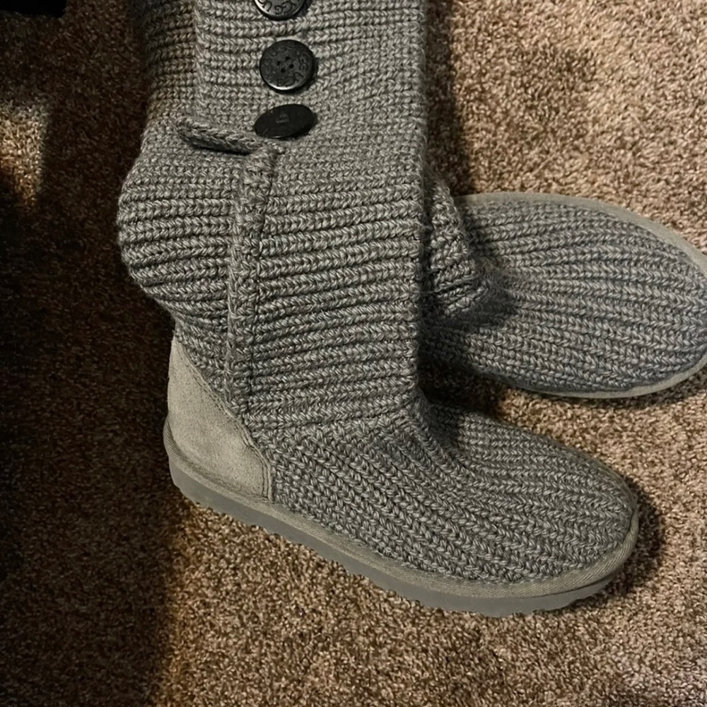 UGG® Classic Cardy Button Detailed Knit Boots
